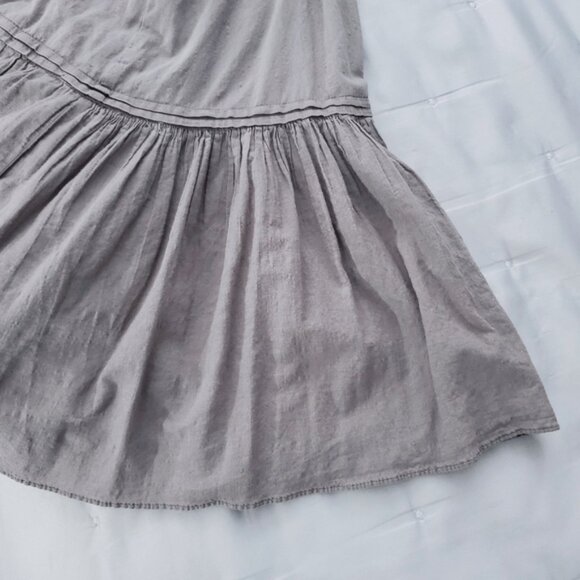 Gap Vintage Sandy Taupe Drop Waist Pleated Strappy Midi Dress - Picture 6 of 16